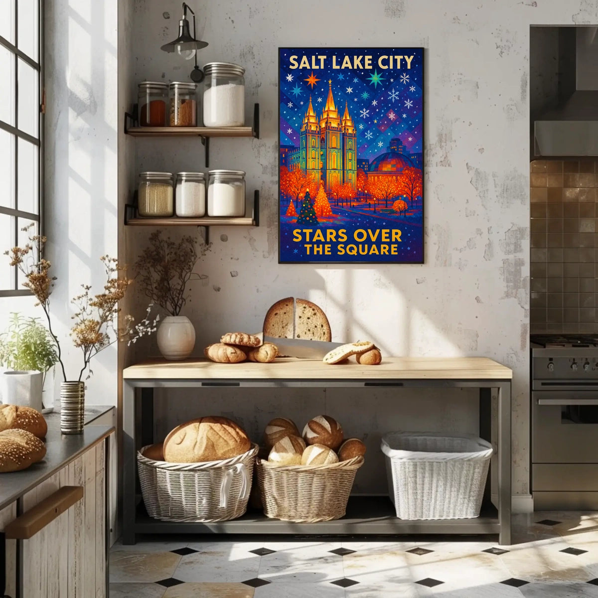 Stars Over the Square Salt Lake City Poster