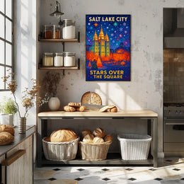 Stars Over the Square Salt Lake City Poster