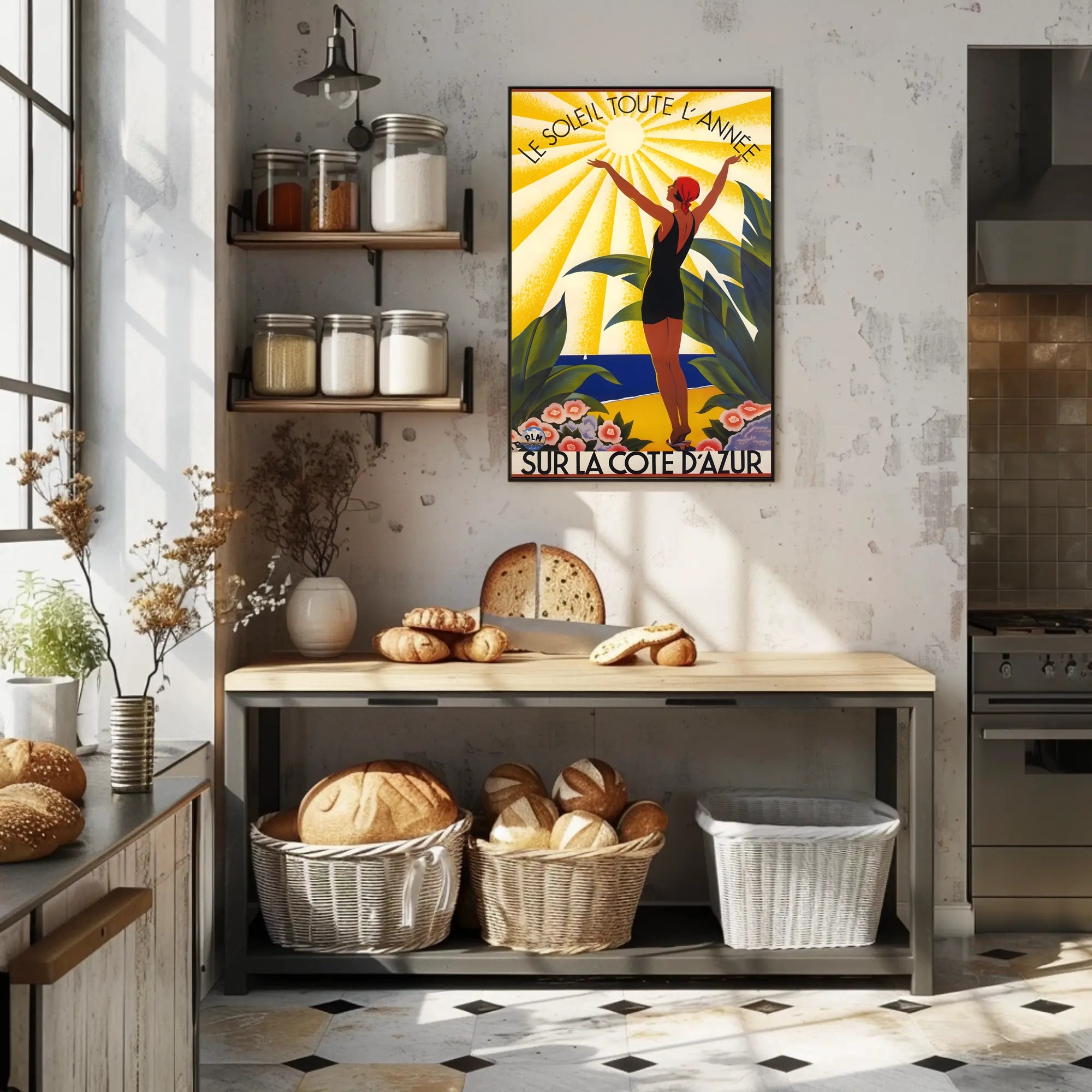 Vintage Côte d'Azur Poster for French Riviera Vacation