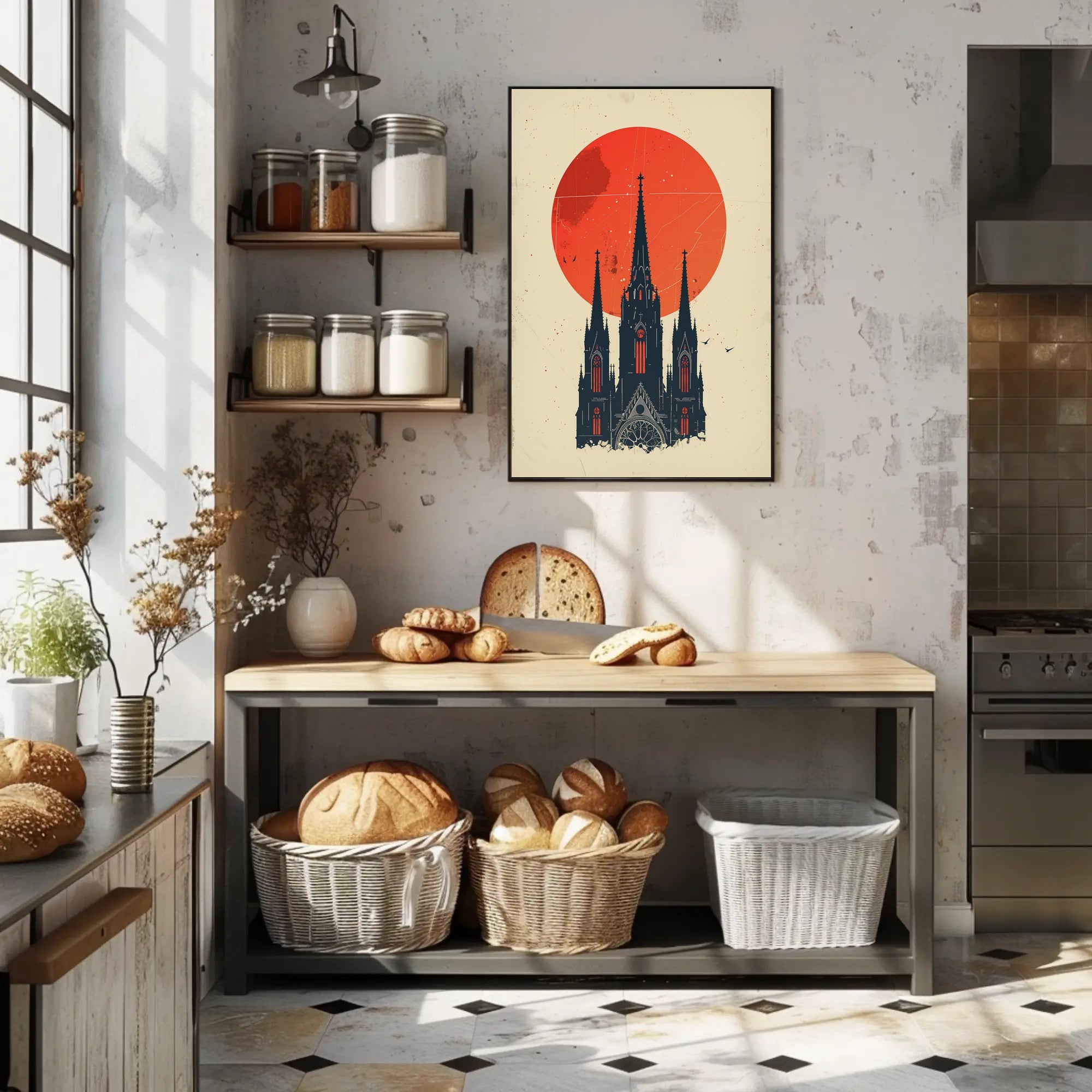Panda Relaxing with Watermelon in Tropical Paradise PosterGoat