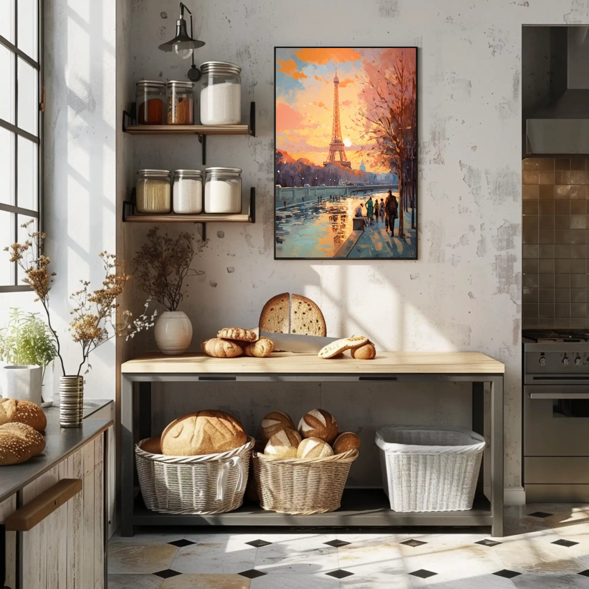 Eiffel Tower Sunset in Paris Travel Poster