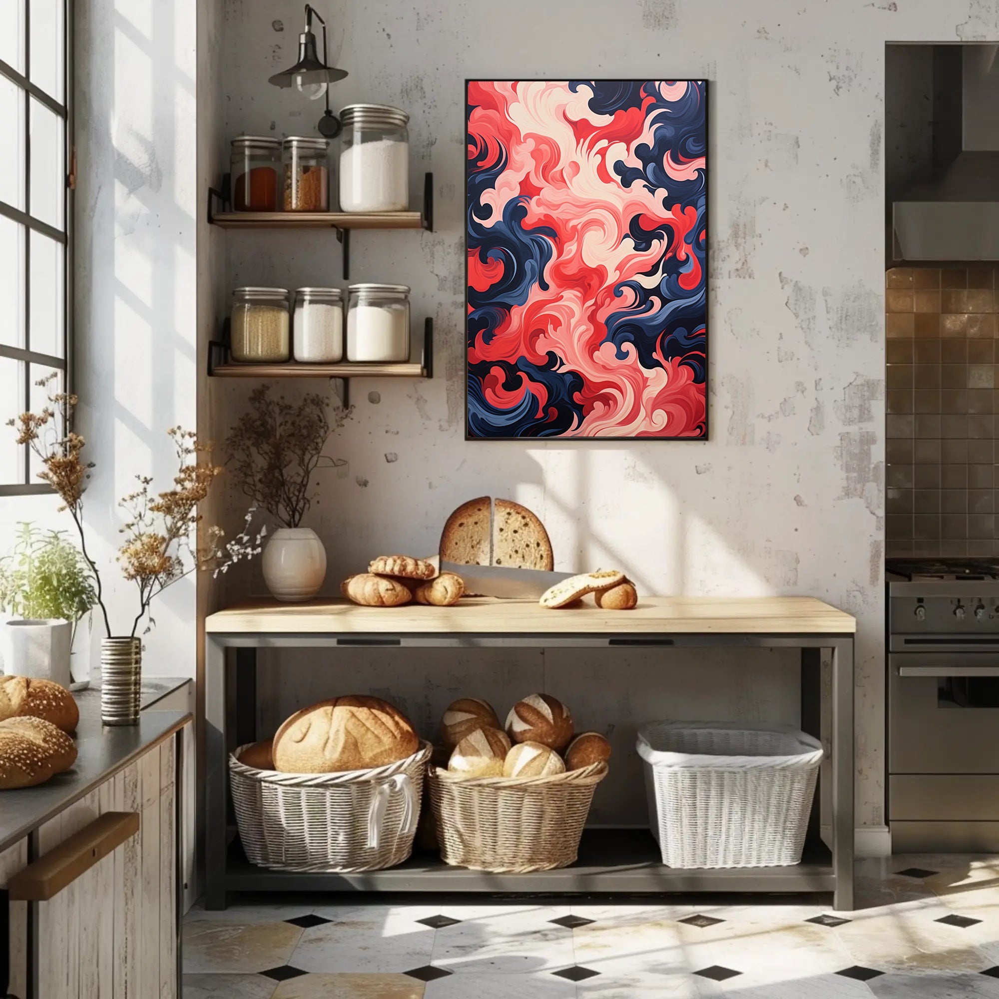 Swirling Abstract Waves Abstract Poster