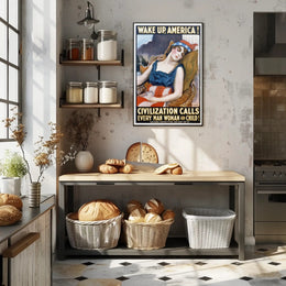 Patriotic WWI Era American Woman Propaganda Poster