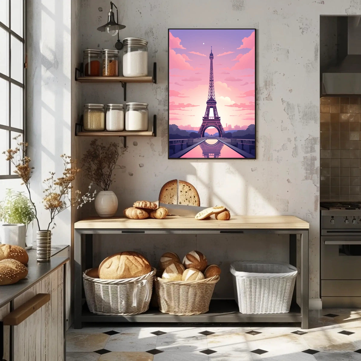 Eiffel Tower Sunset Travel Poster