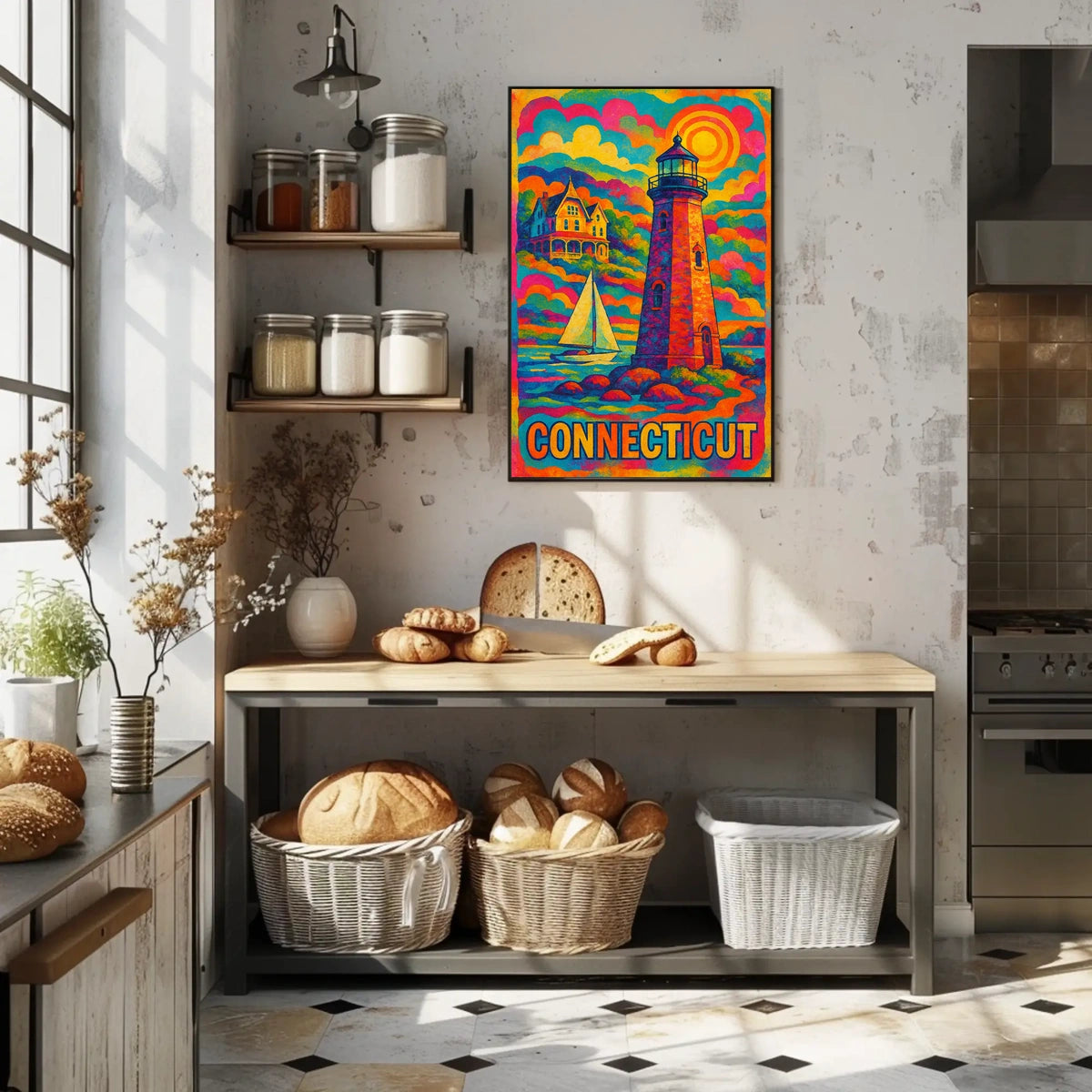 Vibrant Connecticut Lighthouse Poster