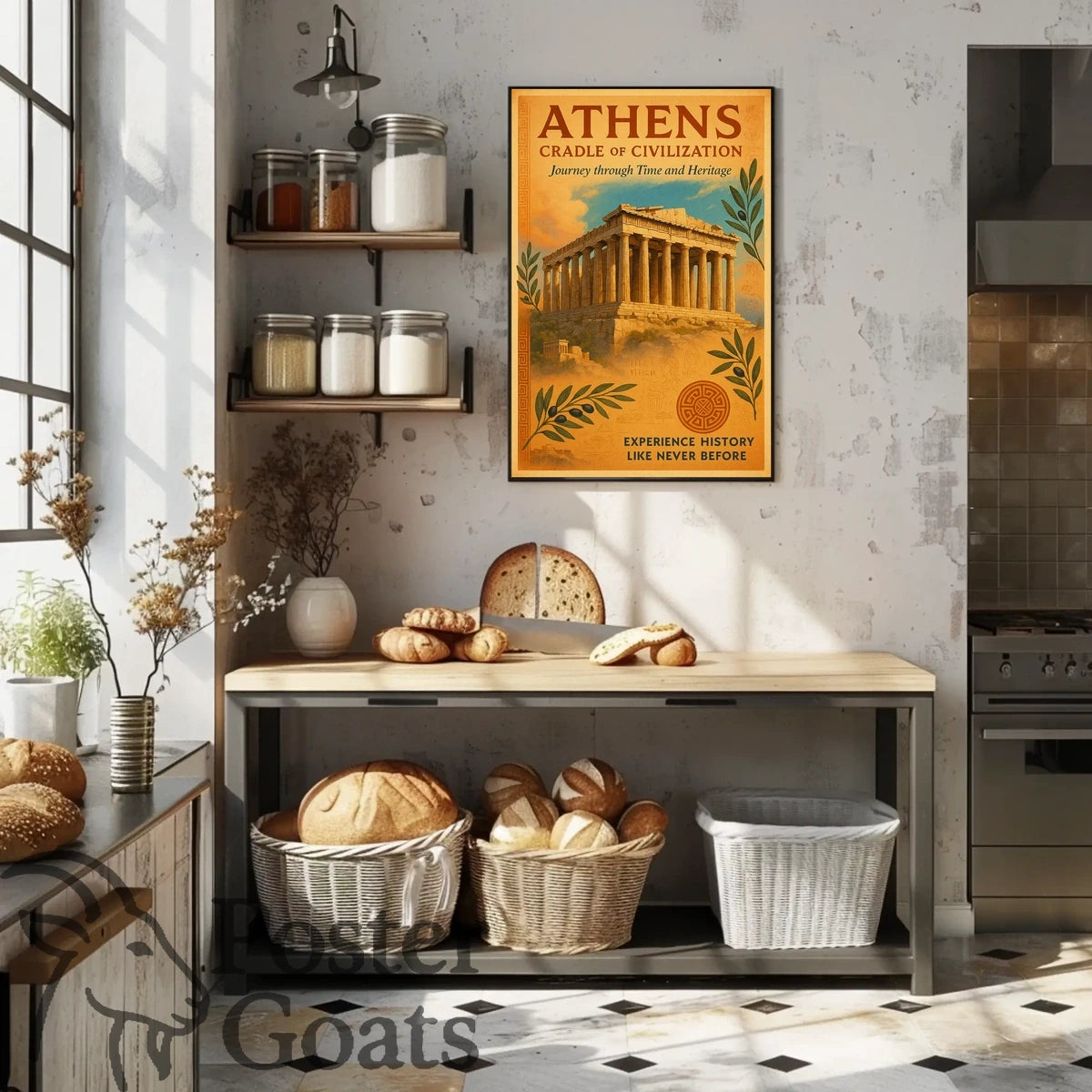 Athens Parthenon Vintage Travel Poster