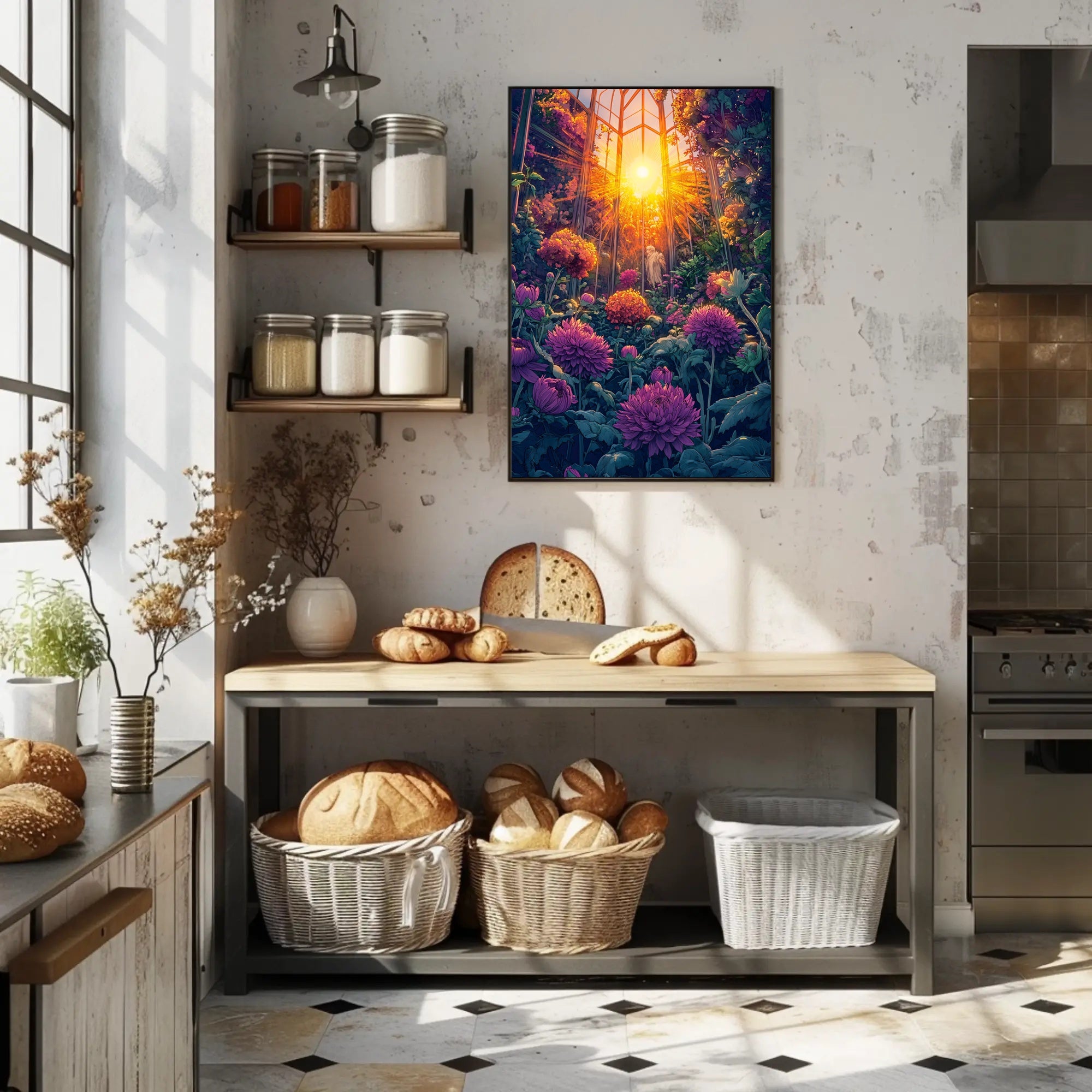 Nature's Beauty Greenhouse Scene Art Poster