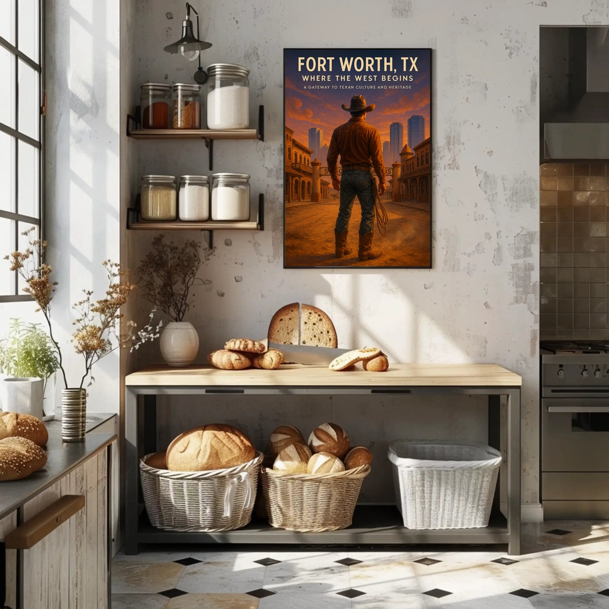 Fort Worth, Tx Where The West Begins Poster