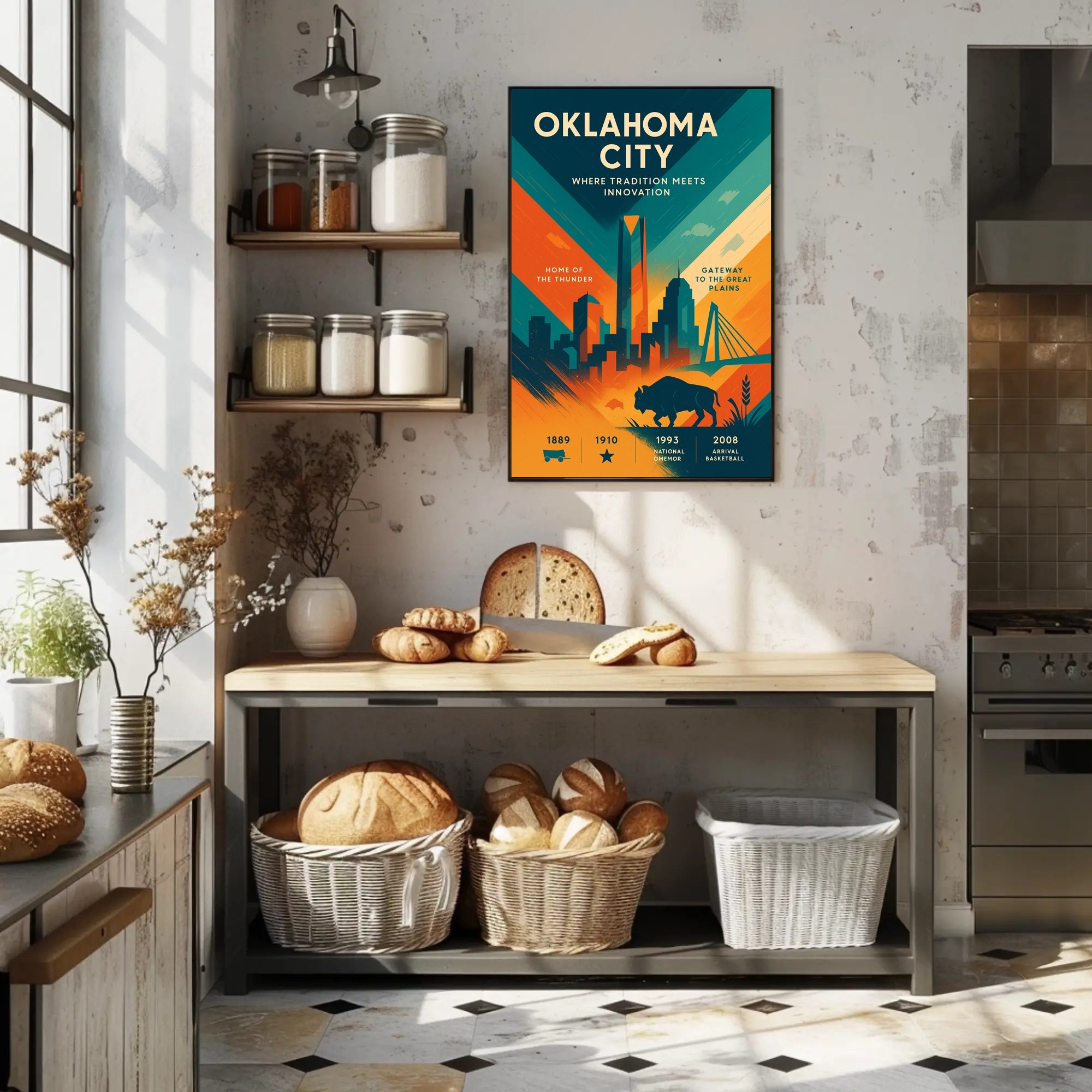 Oklahoma City Skyline: Urban or Cityscape Poster PosterGoat
