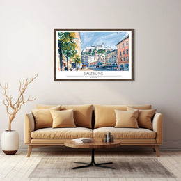 Salzburg Scenic Illustration Poster PosterGoat