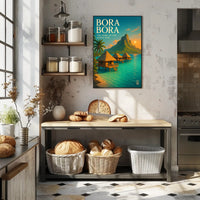 Bora Bora Tranquility in a Vintage Travel Poster PosterGoat