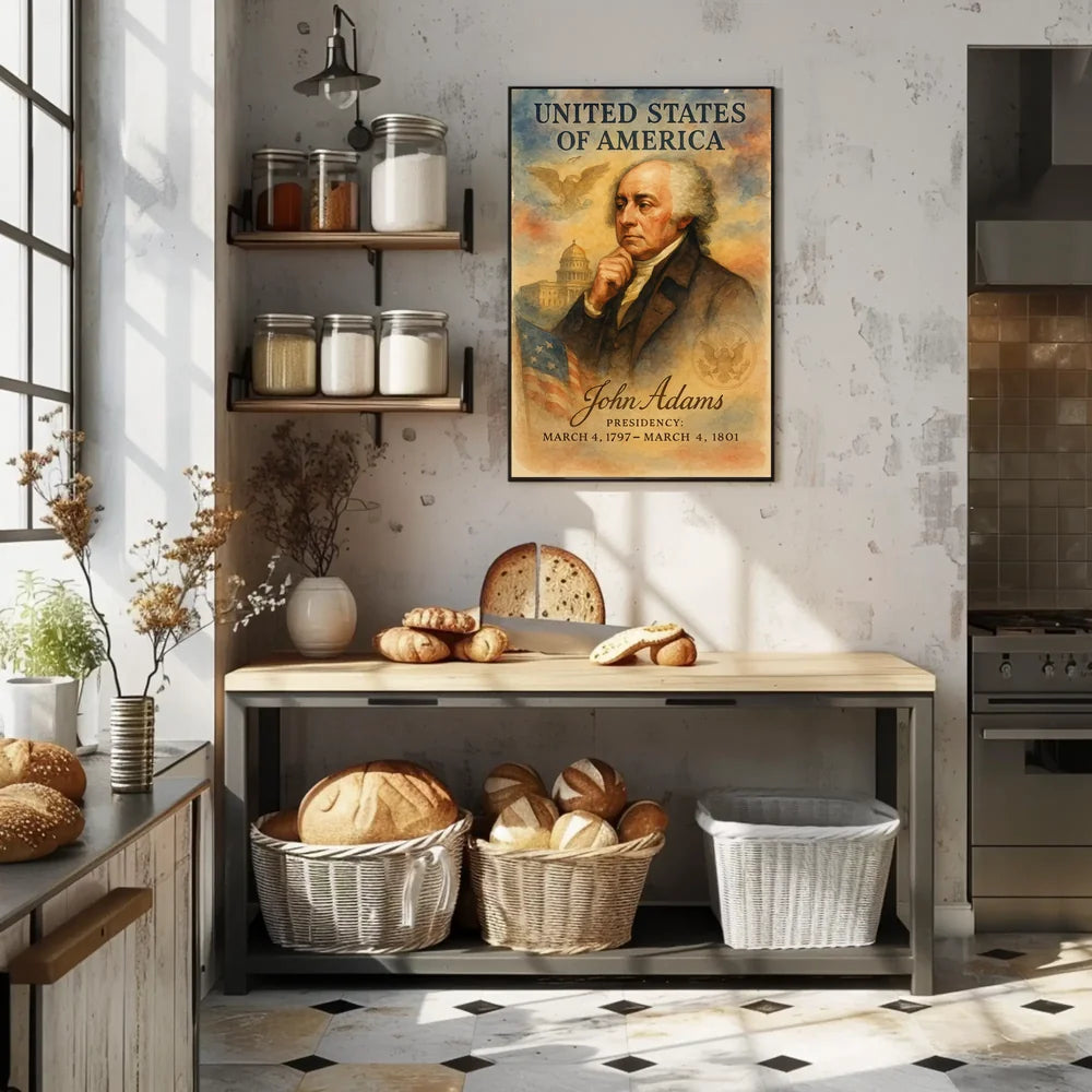 John Adams Early U.S. Presidency Historical Poster