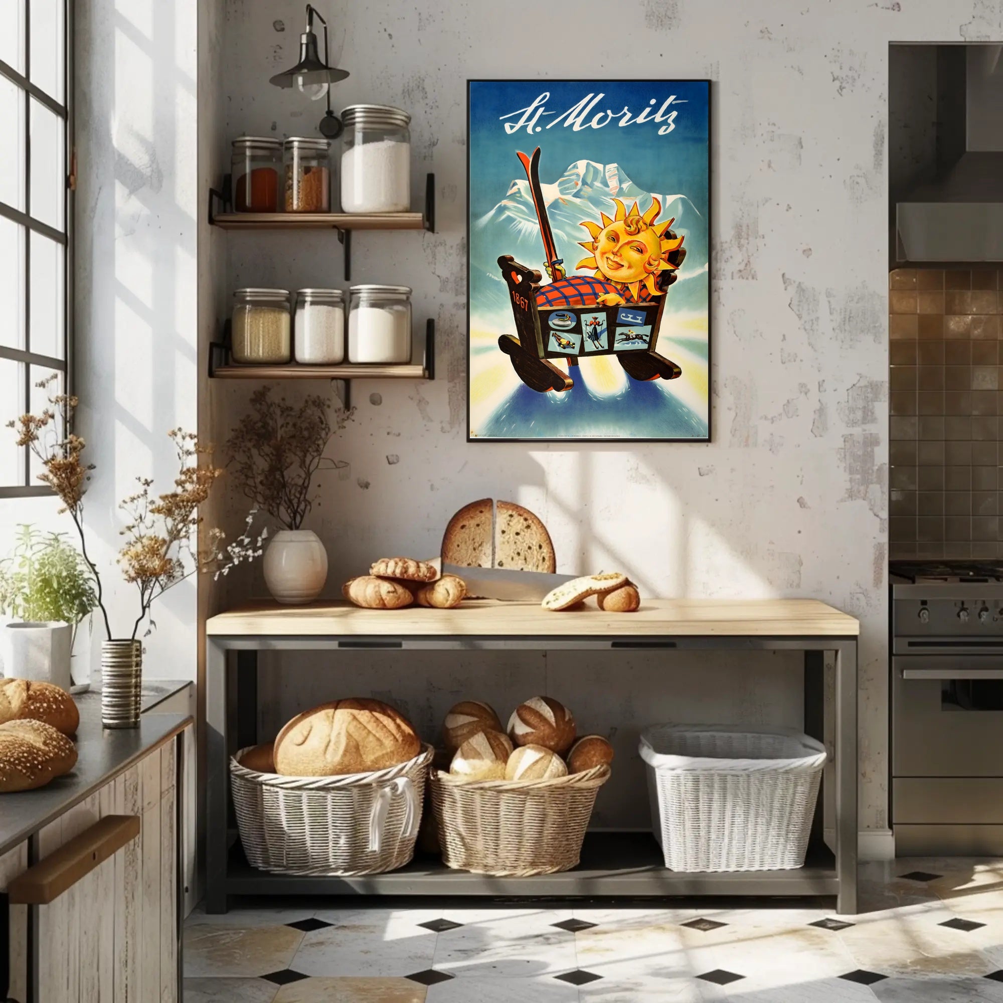 St. Moritz Sun Sled Adventure Poster PosterGoat