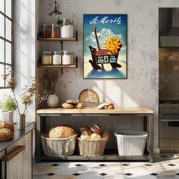 St. Moritz Sun Sled Adventure Poster PosterGoat