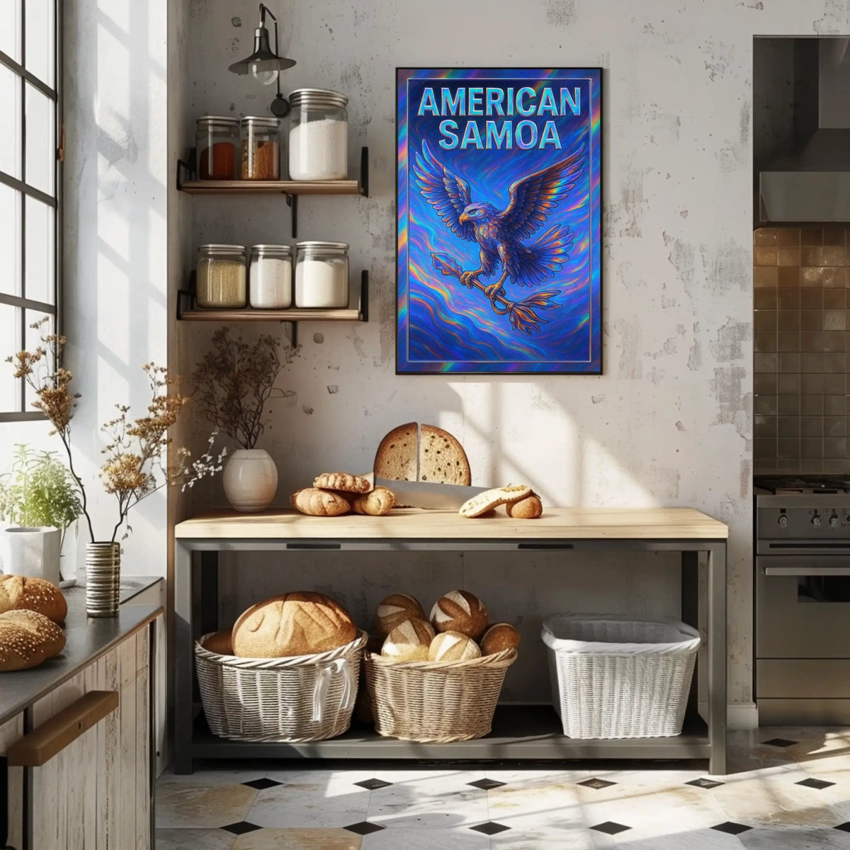American Samoa Vibrant Eagle Poster