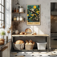 Amalfi Coast Dreamscape Poster Wall Art 18x24 Inches