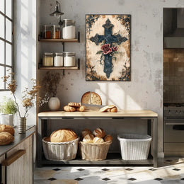 Roses And Cross Poster