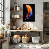 Vibrant Feather Art Poster