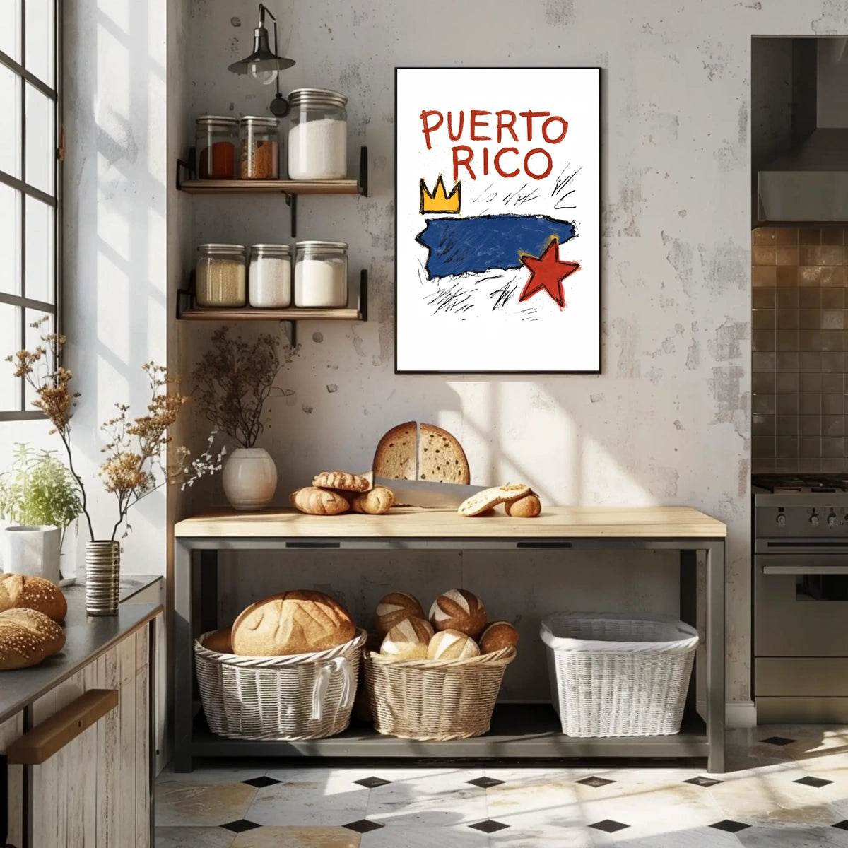 Puerto Rico Artistic Tribute Poster