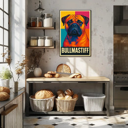 Bullmastiff A Vibrant Portrait Poster