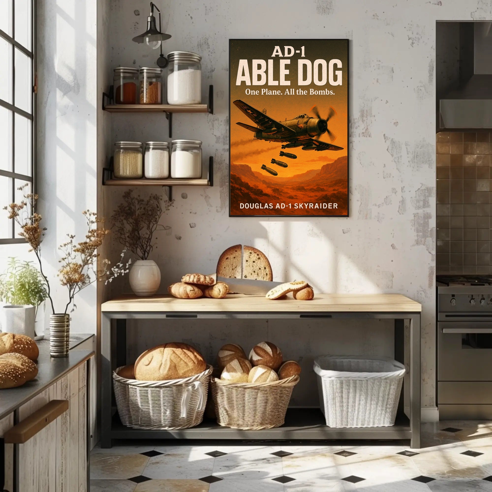 Douglas AD-1 Skyraider Able Dog Poster PosterGoat