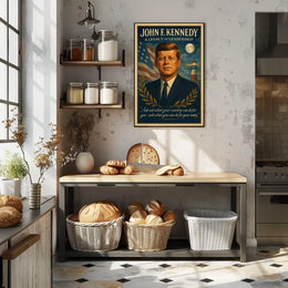 John F. Kennedy Vintage Leadership Poster Art