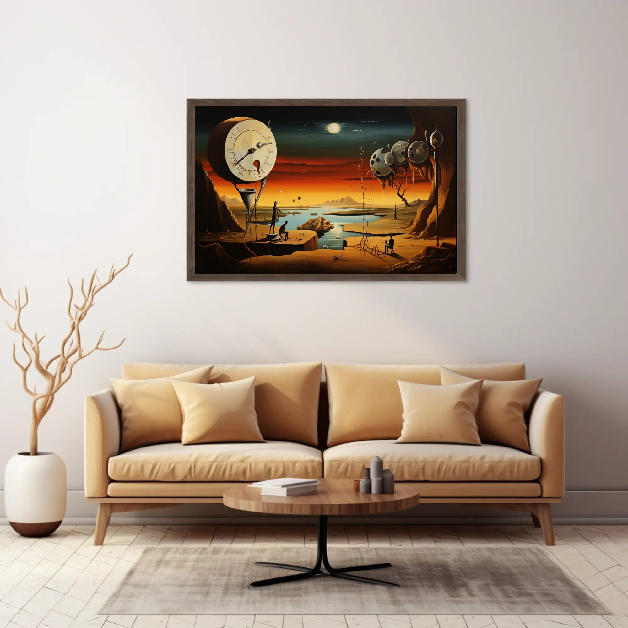 Surreal Desert Timepiece: Abstract or Artistic Poster