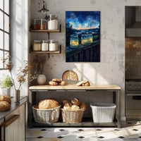 Duck With Starry Hood Among Sunflowers And Mason Jars Poster