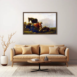 Pastoral Countryside Scene with Farm Animals - Animal Poster