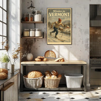 Vermont Winter Scenic Poster Wall Art Print