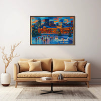 Montreal Cityscape Winter Travel Photography Realism Impressionism Canadian Snowy Urban Landscape Poster