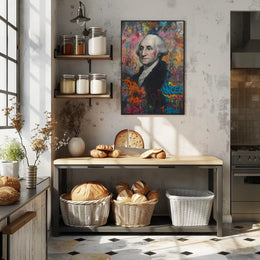 George Washington Graffiti Style Portrait Poster