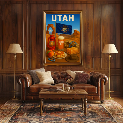 Utah Delicate Arch Pancakes Flag Ale Travel Poster