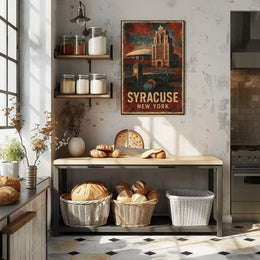 Syracuse New York Vintage Cityscape Collector Poster