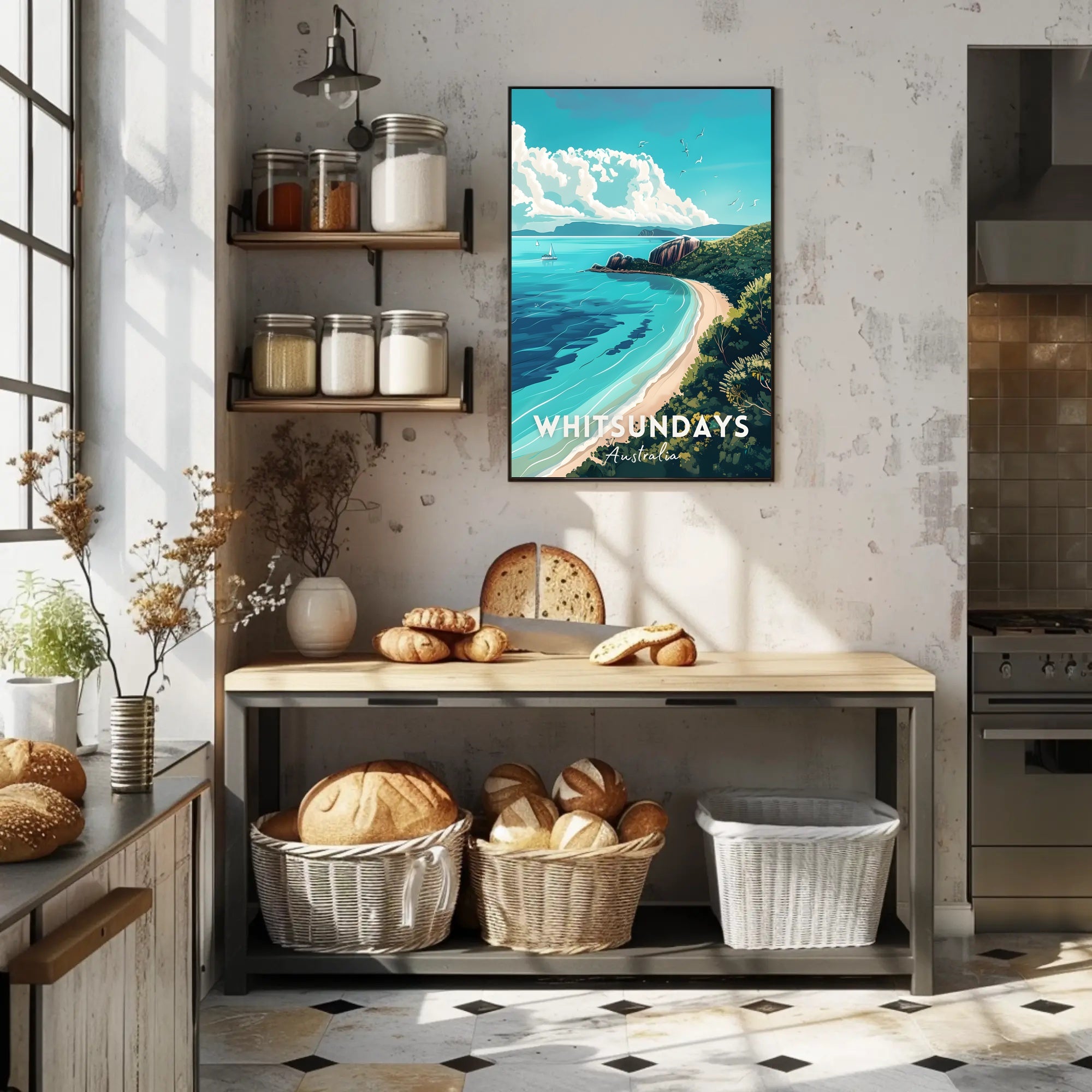 Whitsundays Scenic Illustration Travel Poster