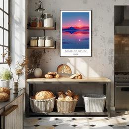 Salar de Uyuni Sunset Travel Poster