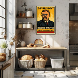 Theodore Roosevelt 26th President of the United States Inked Comic Style Poster