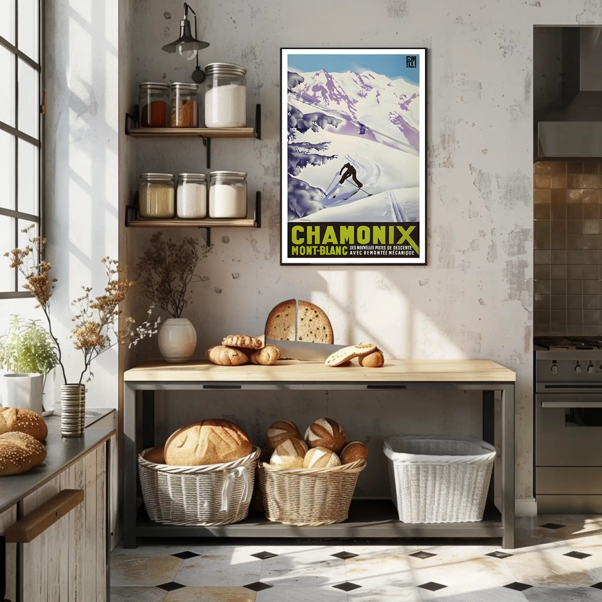 Chamonix Mont-Blanc Ski Poster