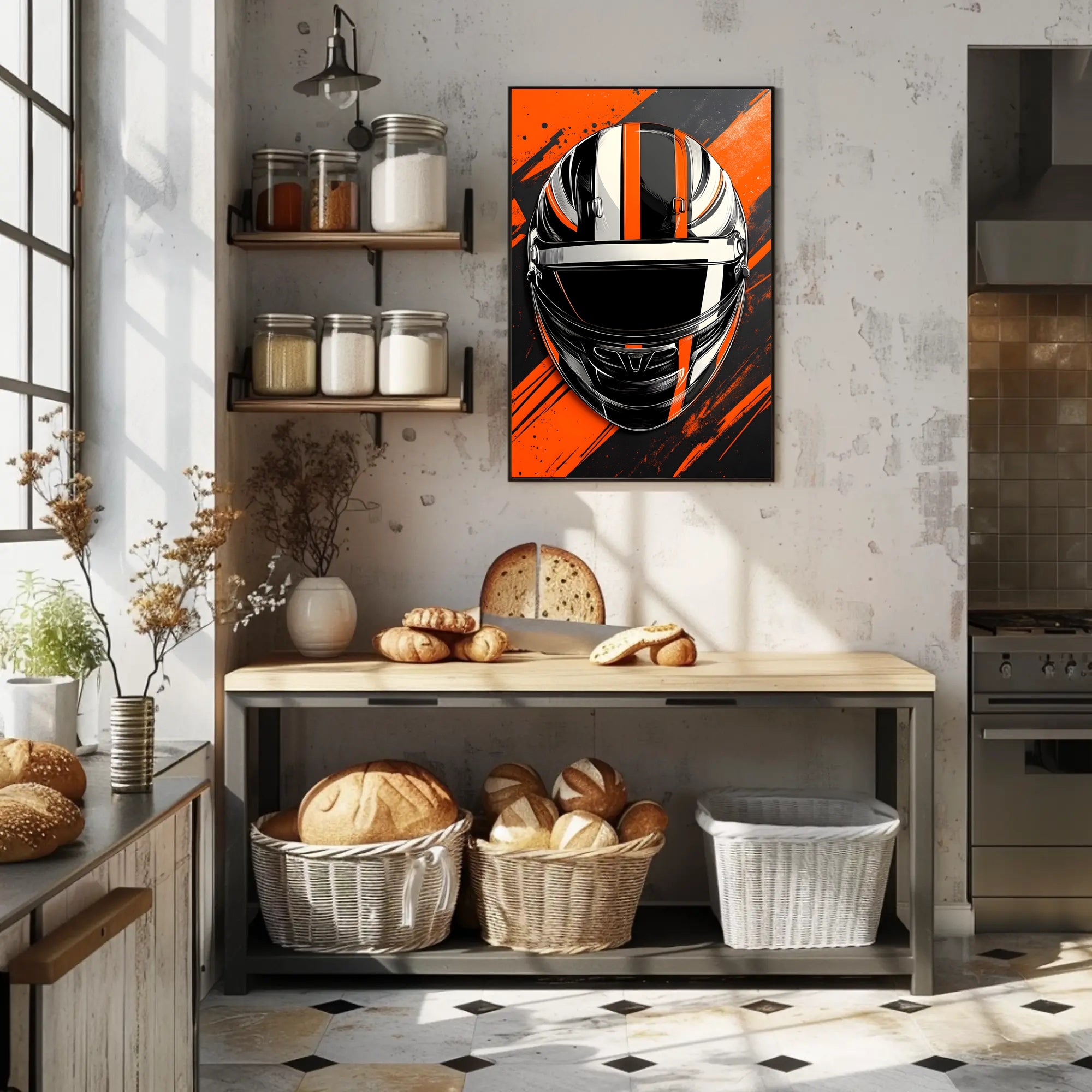 Racing Helmet Dynamic Design Sports Poster