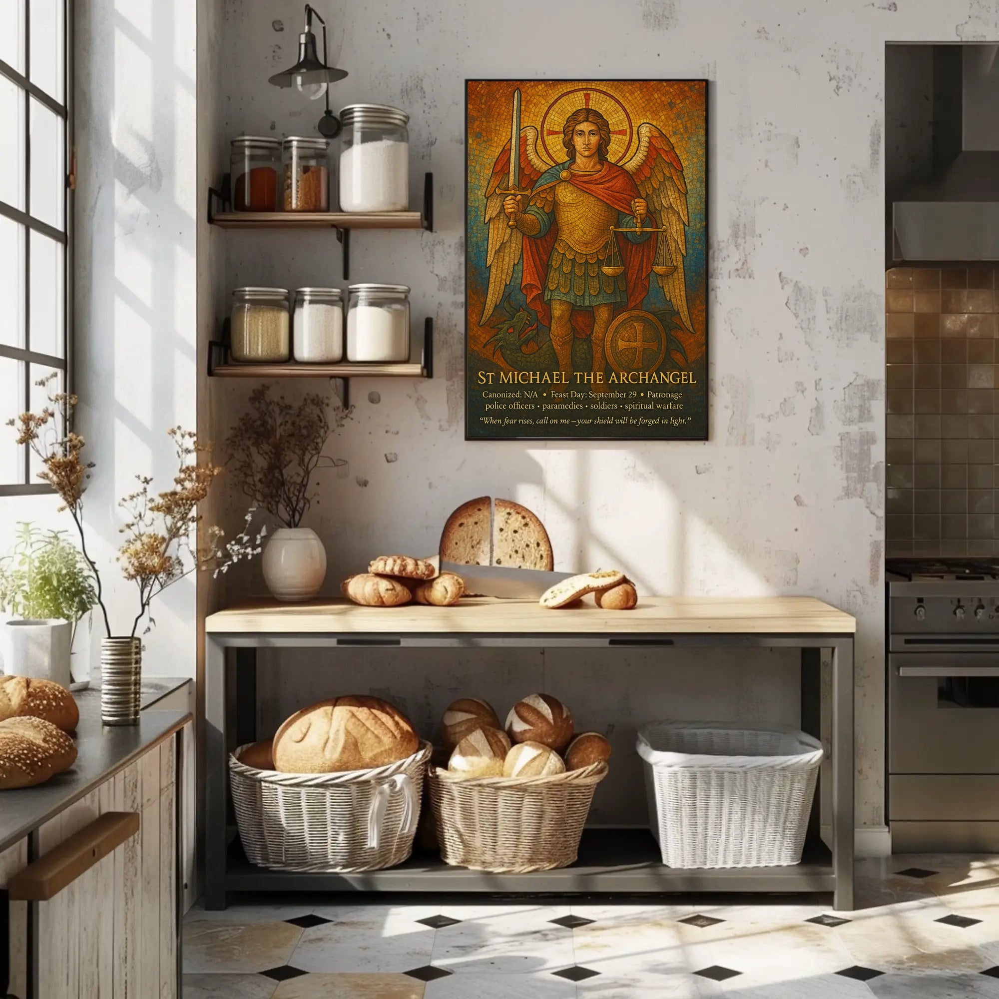 St. Michael Archangel Religious Art Fantasy Mythology Poster