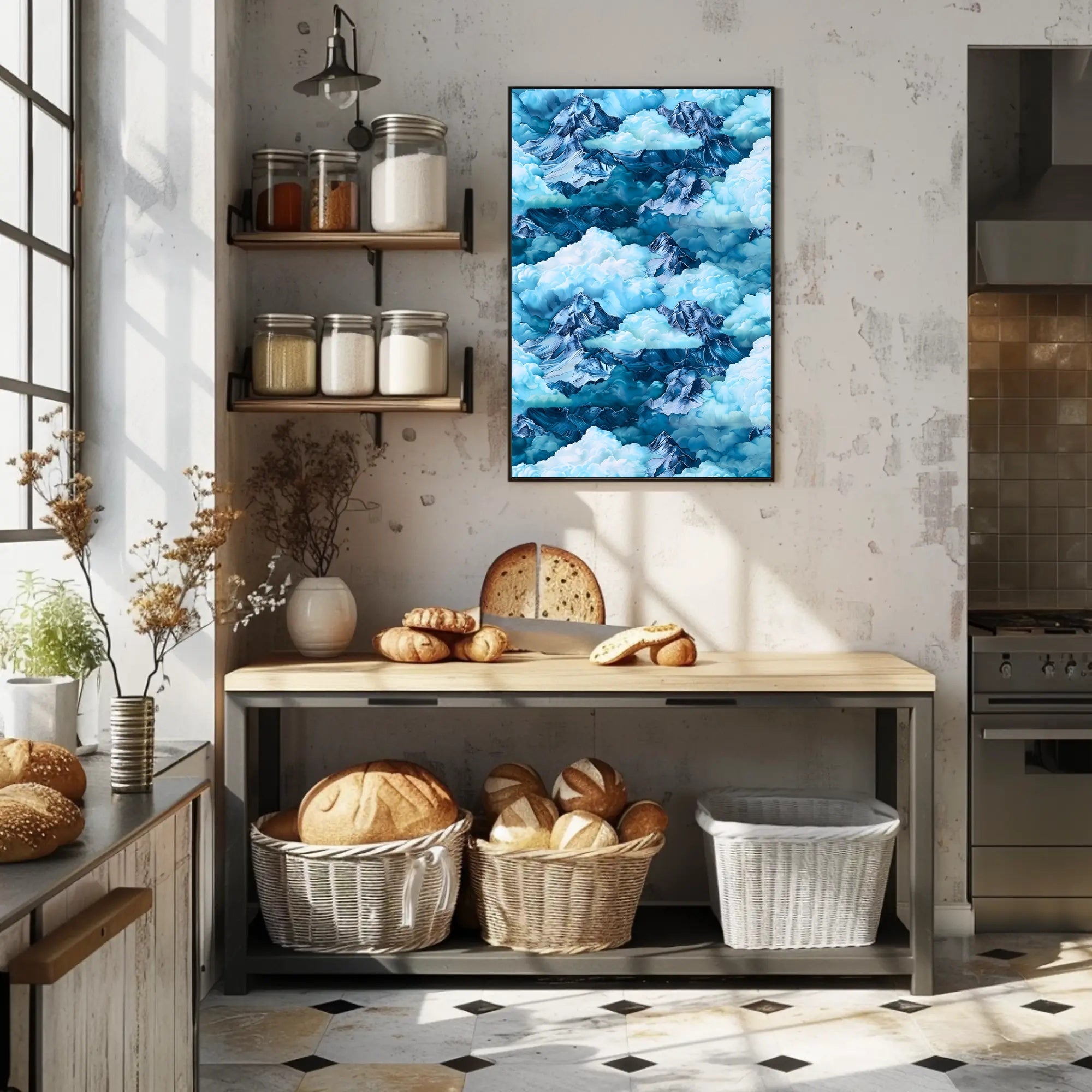Majestic Mountain Clouds Wall Art Print