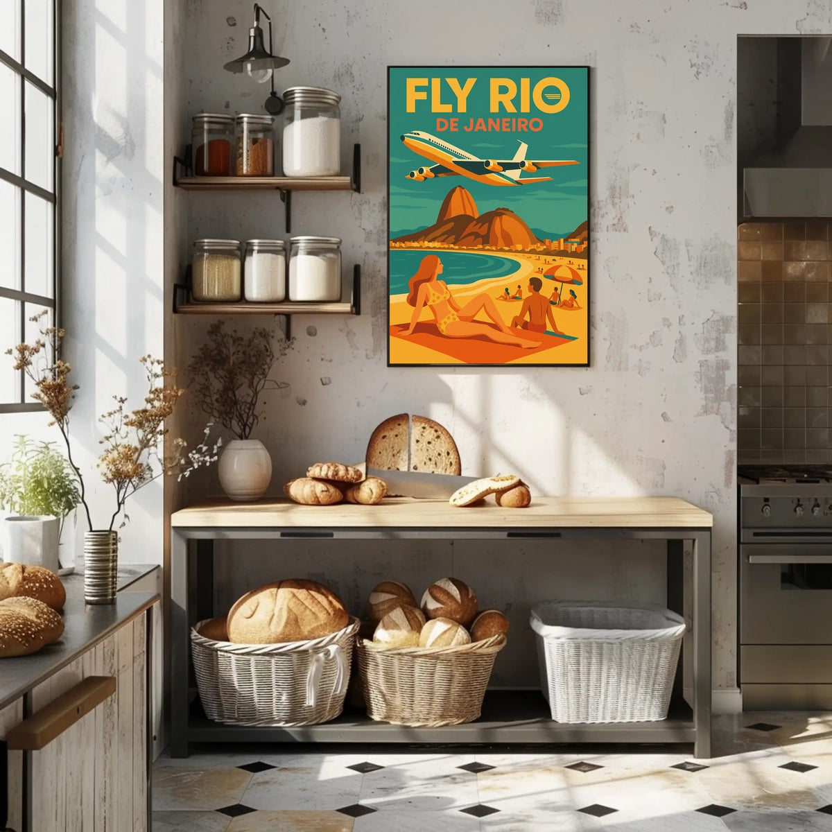 Travel to Rio de Janeiro Retro Travel Poster