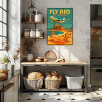 Travel to Rio de Janeiro Retro Travel Poster