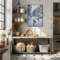 Winter Wonderland With Reindeer Poster