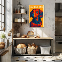 Vibrant Dachshund Portrait Poster