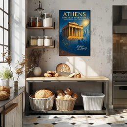 Parthenon Vintage Poster: Athens' Timeless Splendor Unveiled