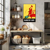 Soviet Anti-Alcohol Propaganda: Vintage Bold Design Poster
