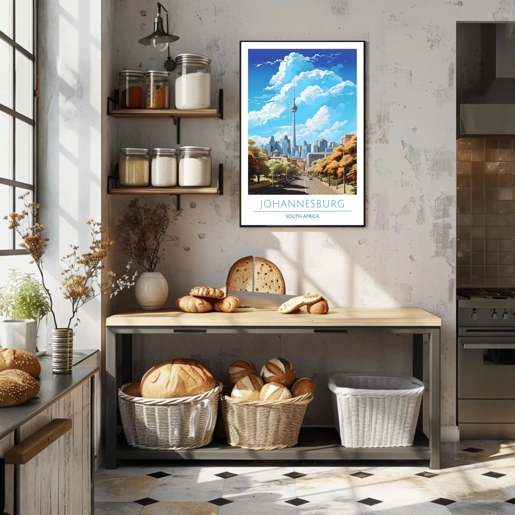 Johannesburg Cityscape Artwork: Urban or Cityscape Poster