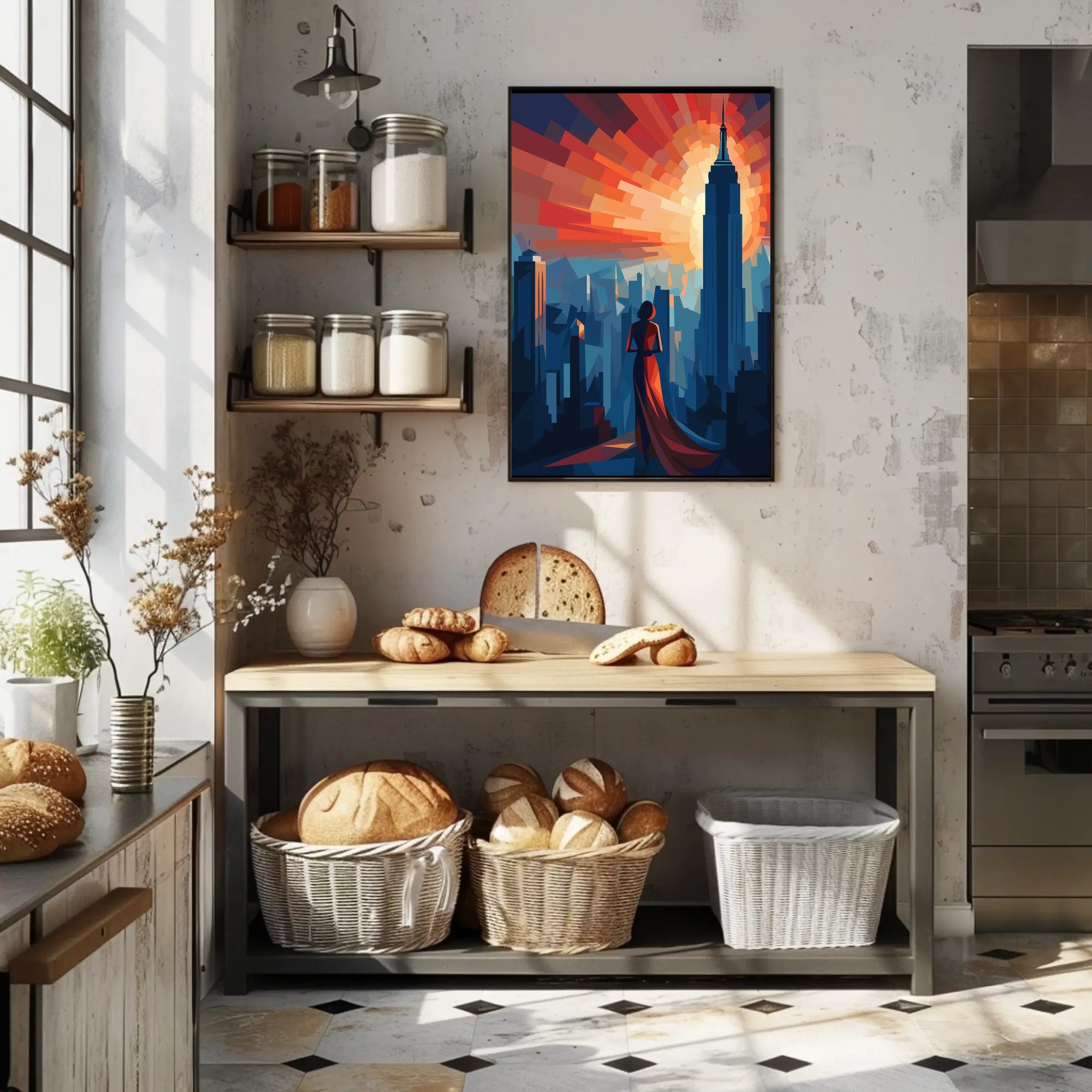 Art Deco New York Cityscape Poster Vintage Wall Art
