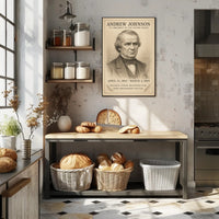 Andrew Johnson 17th President Sketch Poster Art Print for Home Decor PosterGoat